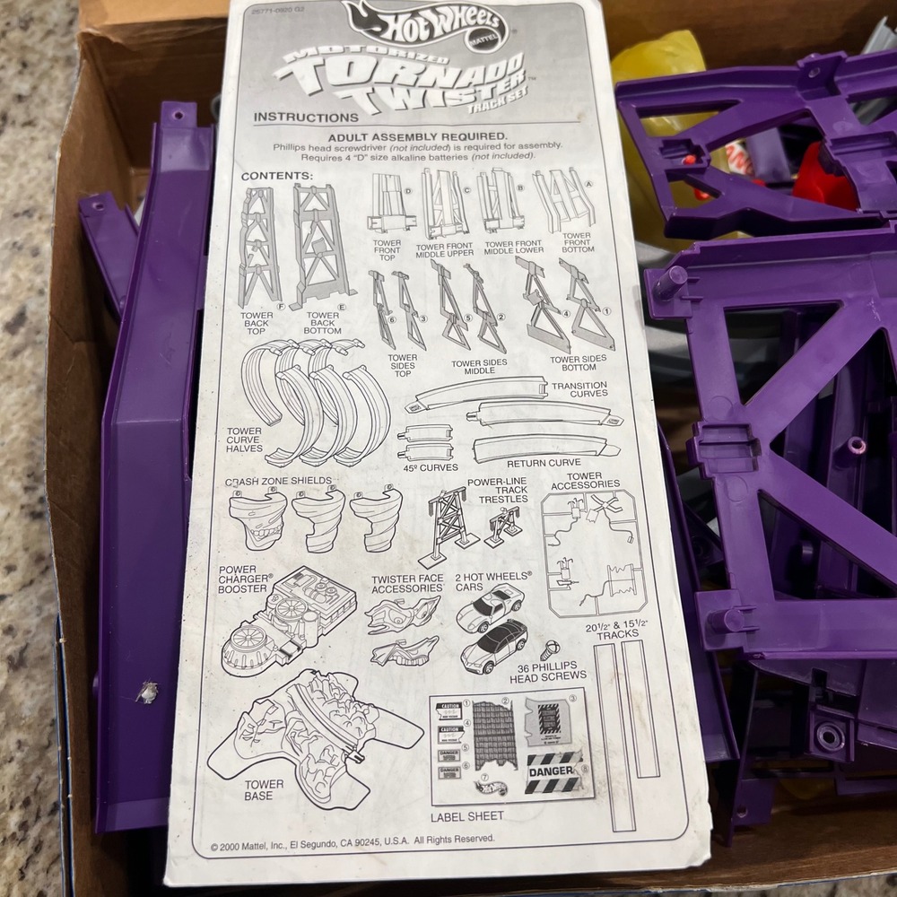 Hot Wheels Motorized Tornado Twister Track Set 2000 Mattel Vintage 25771 no cars - Picture 5 of 6